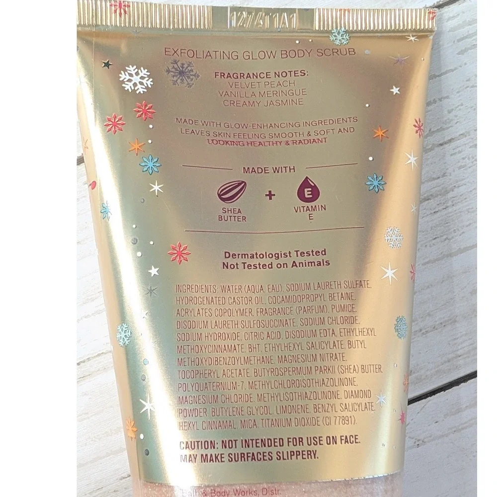 Bath & Body Works Winter Peach Marshmallow Hope Body Scrub‎ New Glow Exfoliator